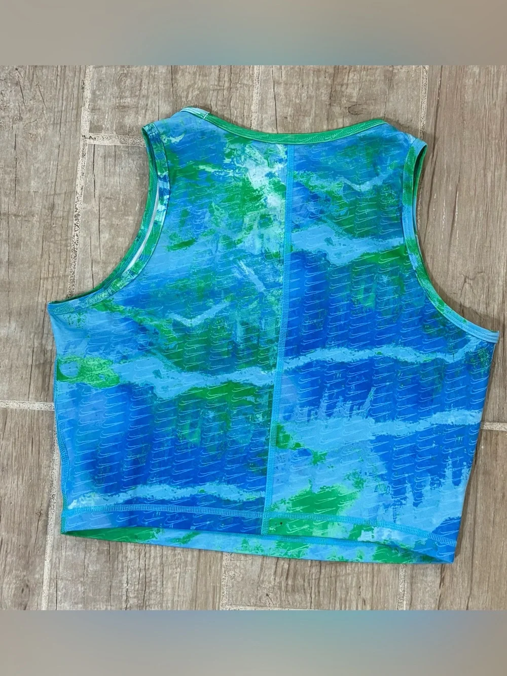 Nike Tie-Dye Green & Blue Athletic Crop Tank